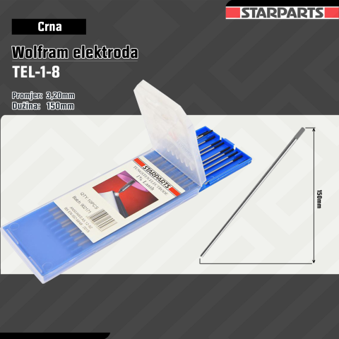 Crna Wolfram Elektroda 3.2 TEL-1-8