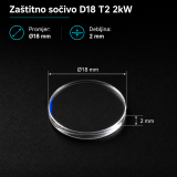 Zaštitno sočivo D18 T2 18x2mm